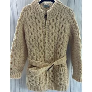 Elegant Cream Cable Knit Cardigan